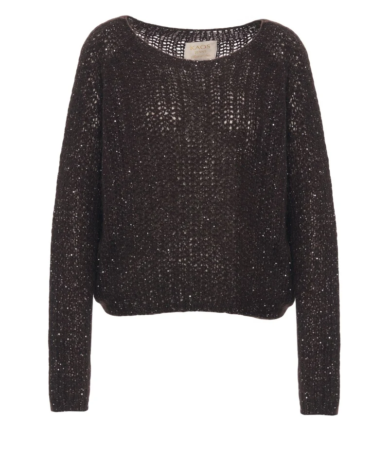 Maglione con applicazione di paillettes