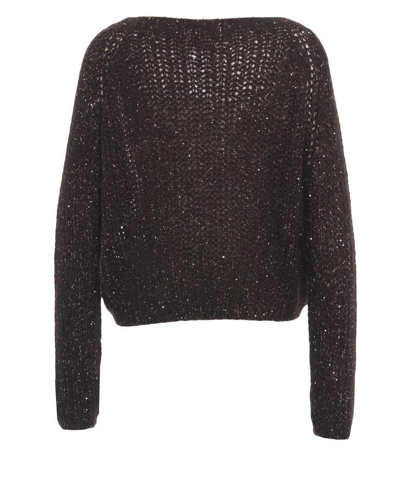 Maglione con applicazione di paillettes