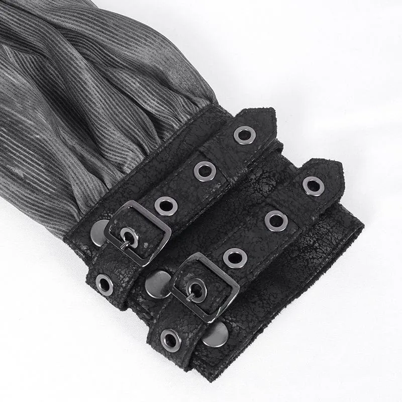 Gothic Neckholder-Langarmblusen mit Schnalle für Damen