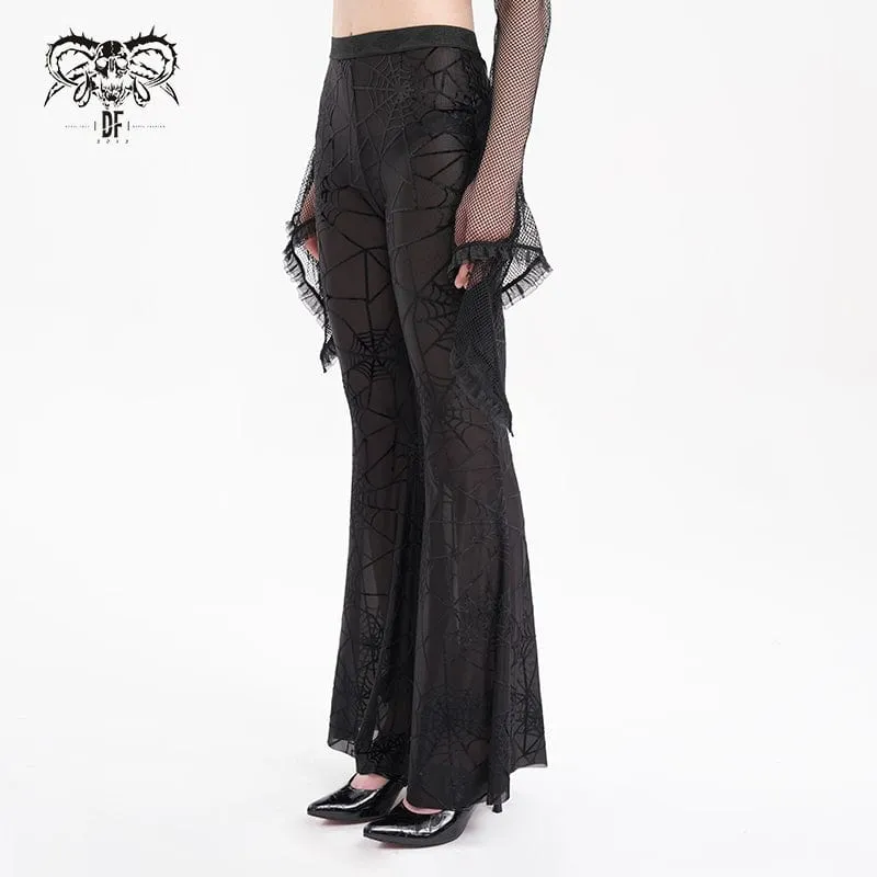 Gothic-Hose aus transparentem Spinnennetz für Damen