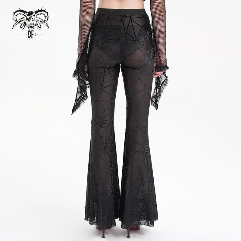 Gothic-Hose aus transparentem Spinnennetz für Damen