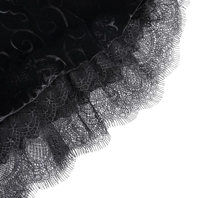 Gothic-Shorts aus Cloud-Samtnetz für Damen