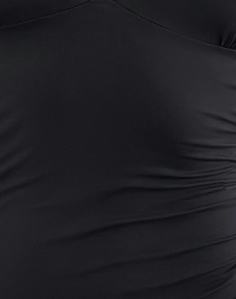 Carmila Gerafftes Minikleid aus Jersey Schwarz