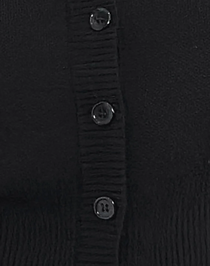 Subra Langärmelige Strickjacke in Schwarz