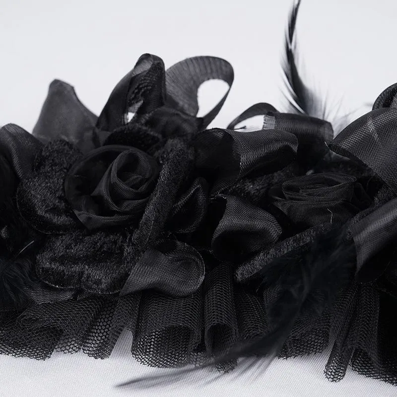 Gothic Haarschmuck für Damen mit Hornnetzriemen