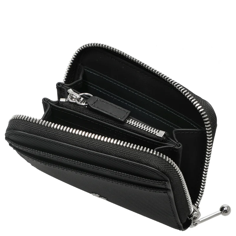 Lacoste Zip Coin Wallet XS - Cartera 8cc 12 cm (black)