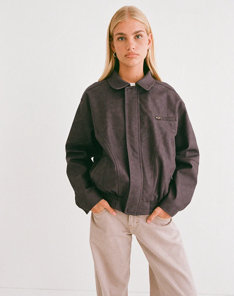Aviara Jacke aus PU Dunkelbraun