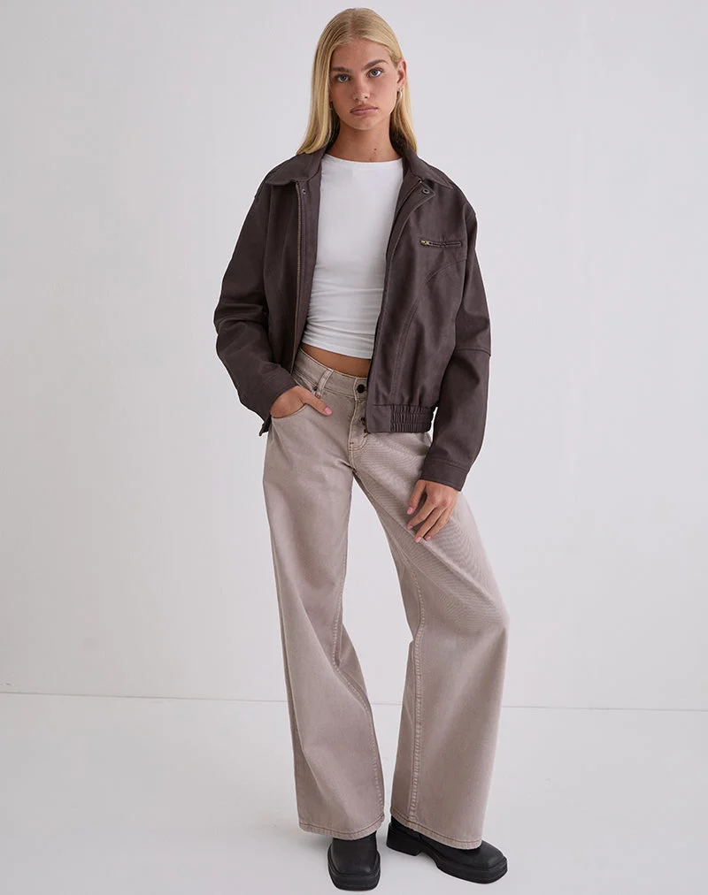 Aviara Jacke aus PU Dunkelbraun