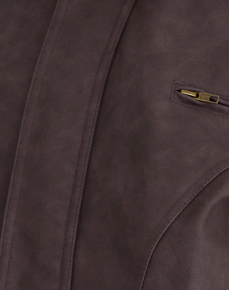 Aviara Jacke aus PU Dunkelbraun