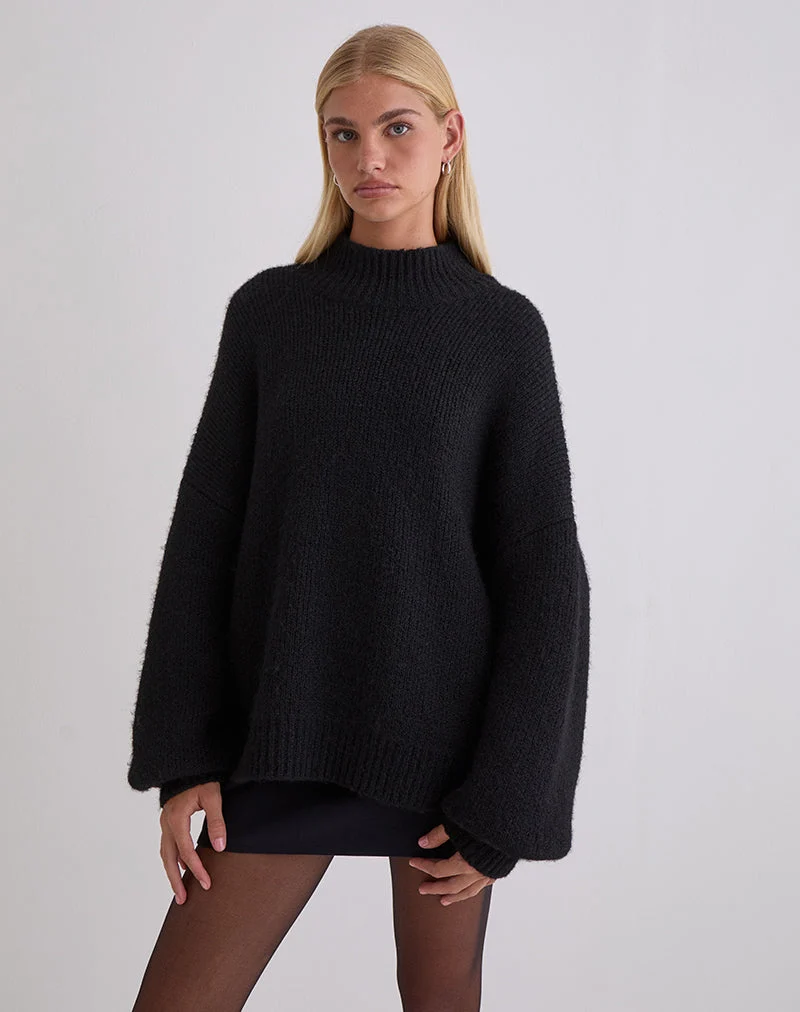 Amato Pullover in Übergröße in Schwarz