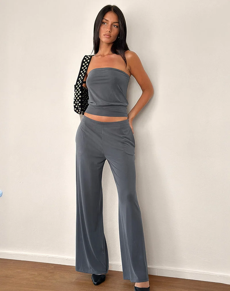 Baku Hose mit weitem Bein in Dunkelgrau