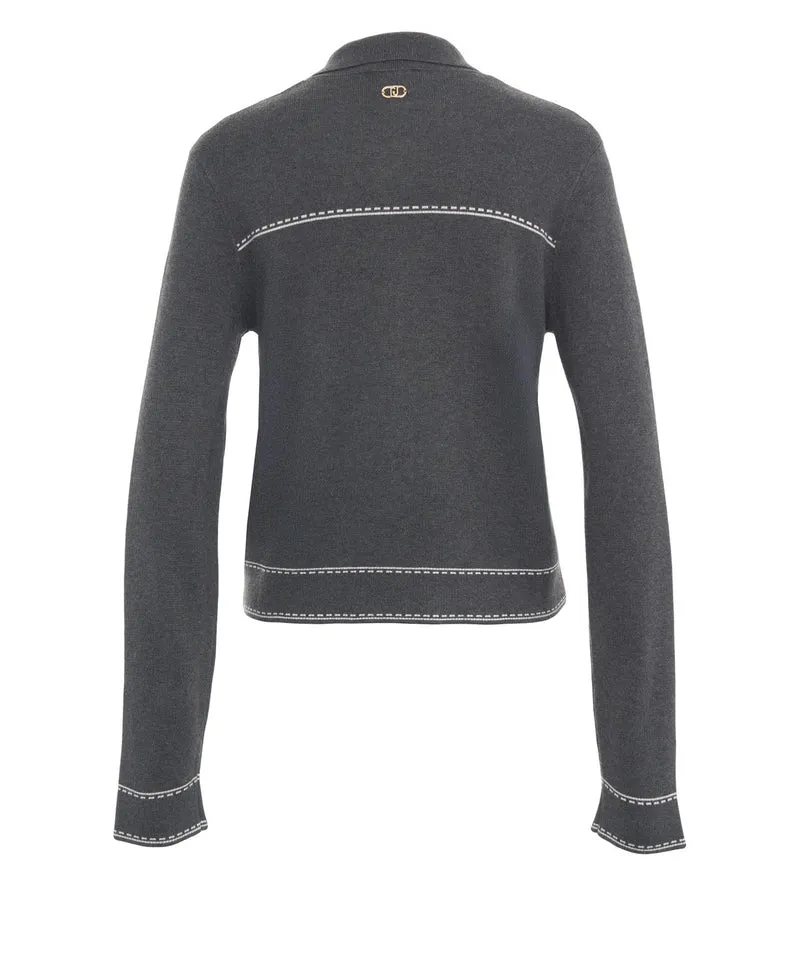 Cardigan con applicazione di strass