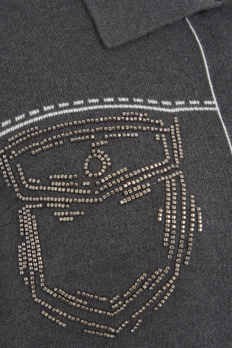Cardigan con applicazione di strass