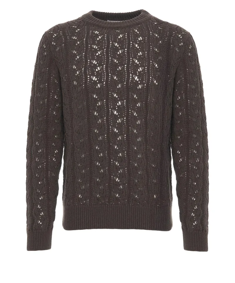 Maglione con lavorazione a trecce