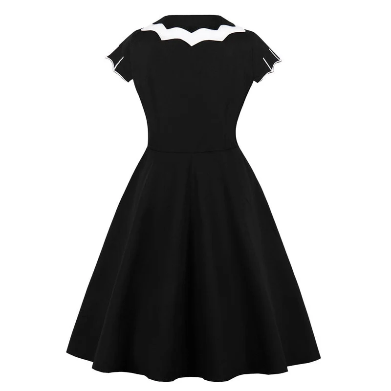 Halloweenkleid mit Gothic-Fledermaus-Aufdruck für Damen