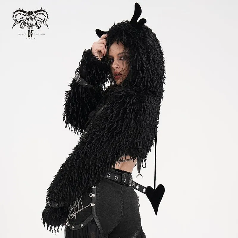 Gothic-Umhang mit Kettenschnalle aus Horn für Damen