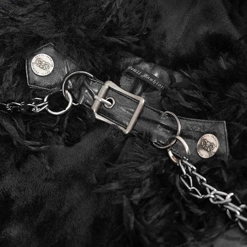 Gothic-Umhang mit Kettenschnalle aus Horn für Damen