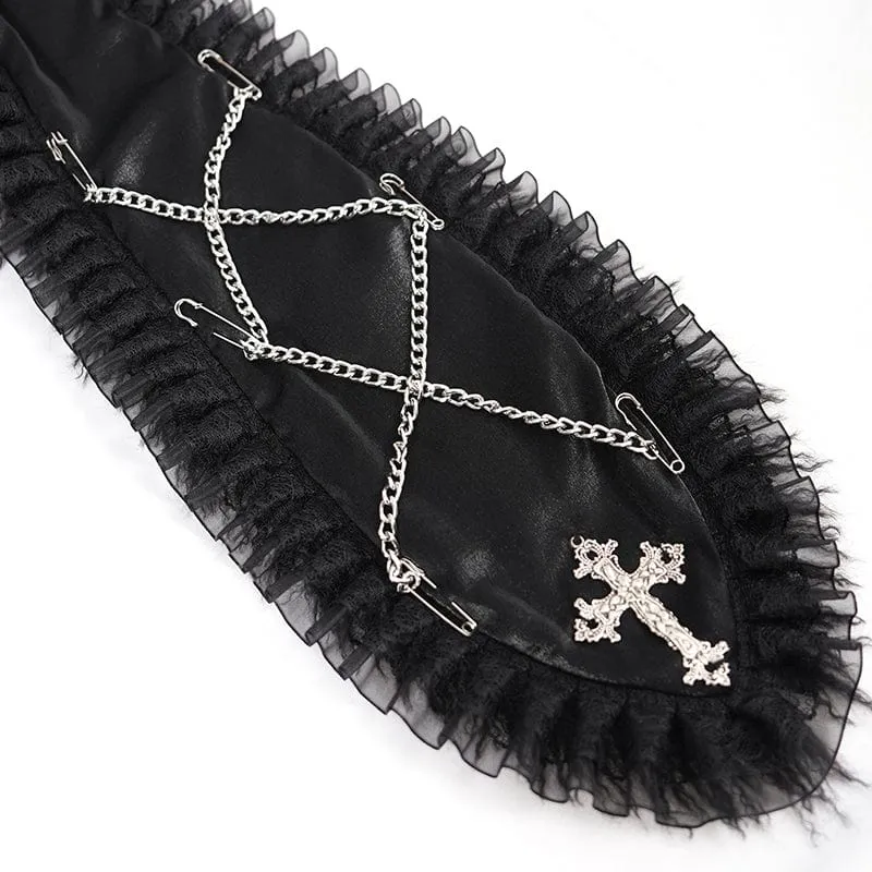 Gothic-Kettenspitzenjacke für Damen mit Kapuze