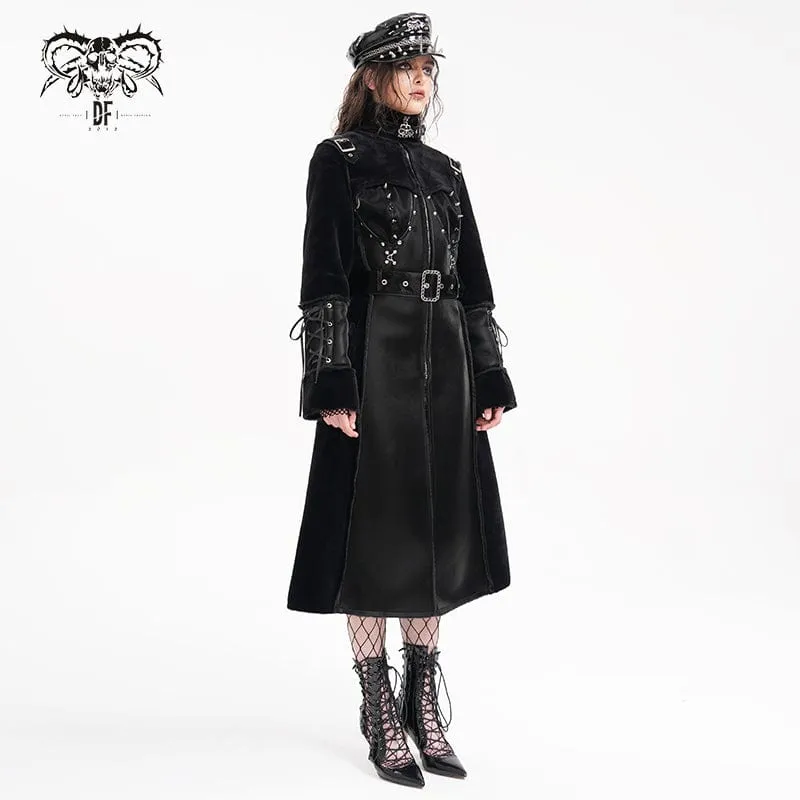 Gothic Mantel mit Schnallenverschluss und Ösen für Damen