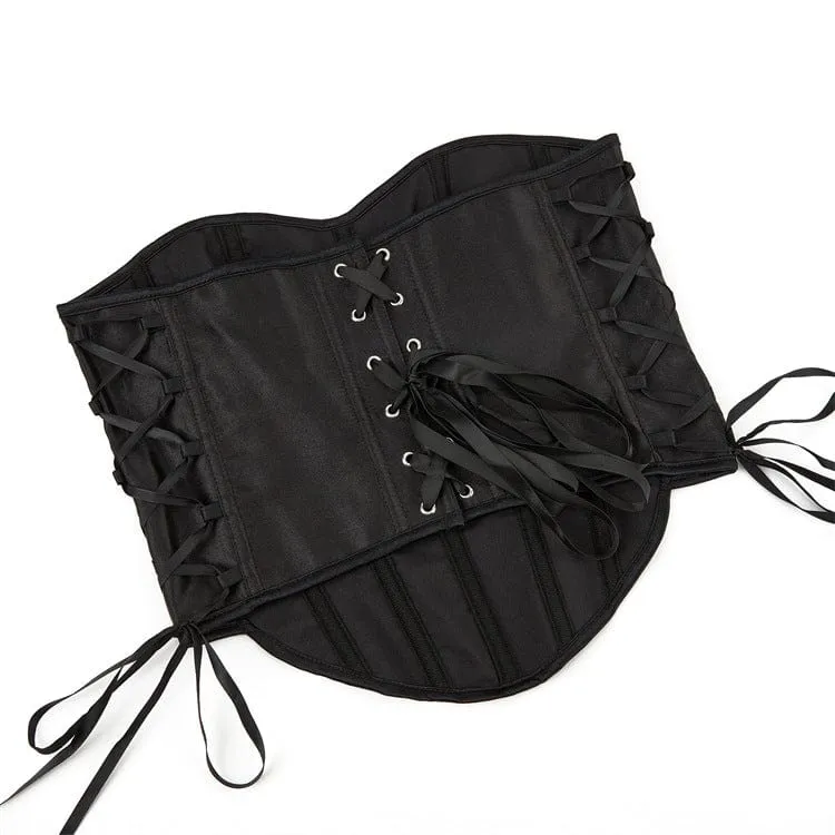 Gothic Überbrustkorsett mit Spaghettiträgern und Schnürung für Damen