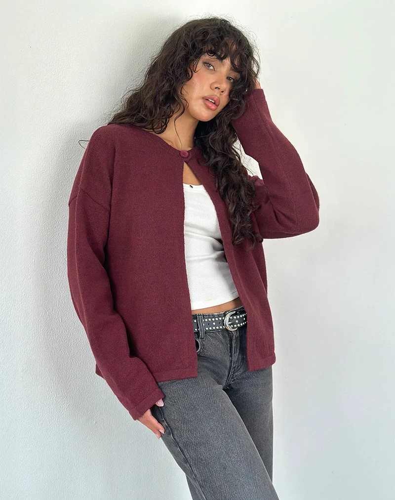 Maureen Strickjacke in Wein