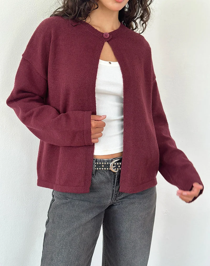 Maureen Strickjacke in Wein