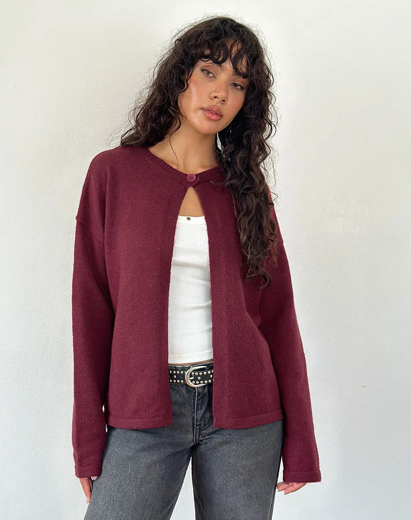 Maureen Strickjacke in Wein