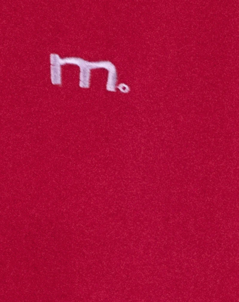 Kamari Hoodie in Adrenalin Rot mit Violett M Stickerei