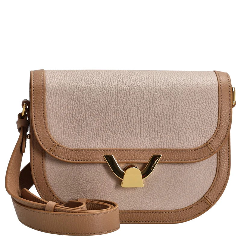 Coccinelle Dew Bicolor - Bolso bandolera 22 cm (rosette/blanco)