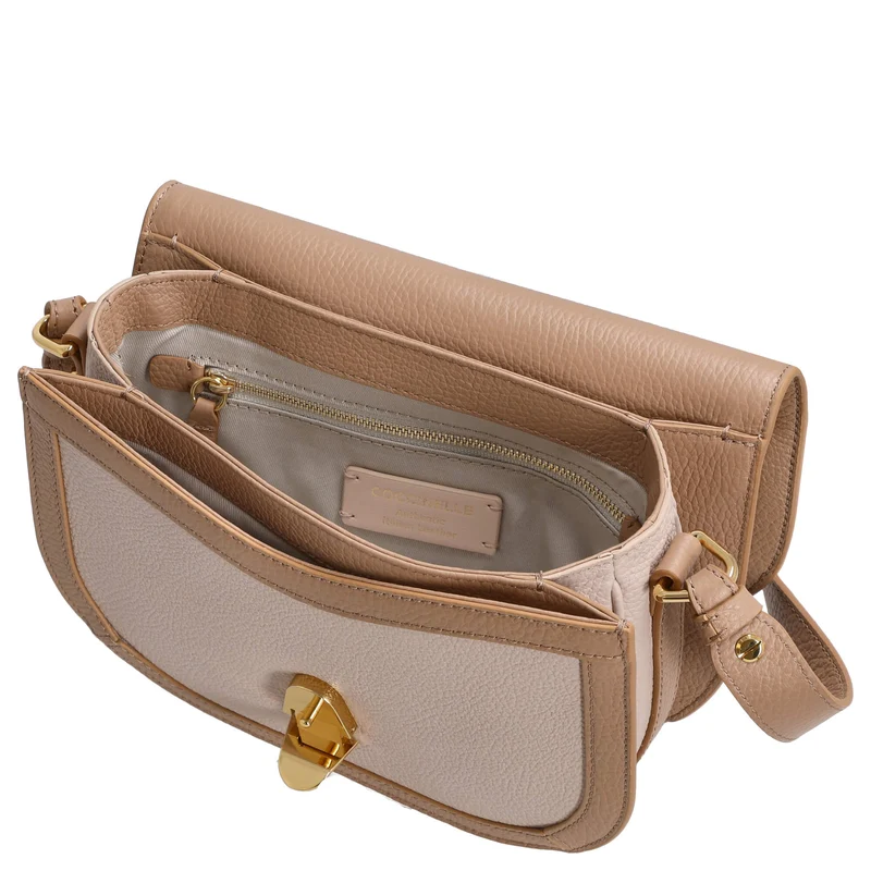 Coccinelle Dew Bicolor - Bolso bandolera 22 cm (rosette/blanco)