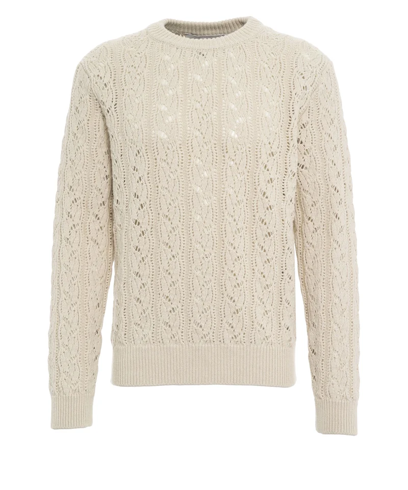 Maglione con lavorazione a trecce