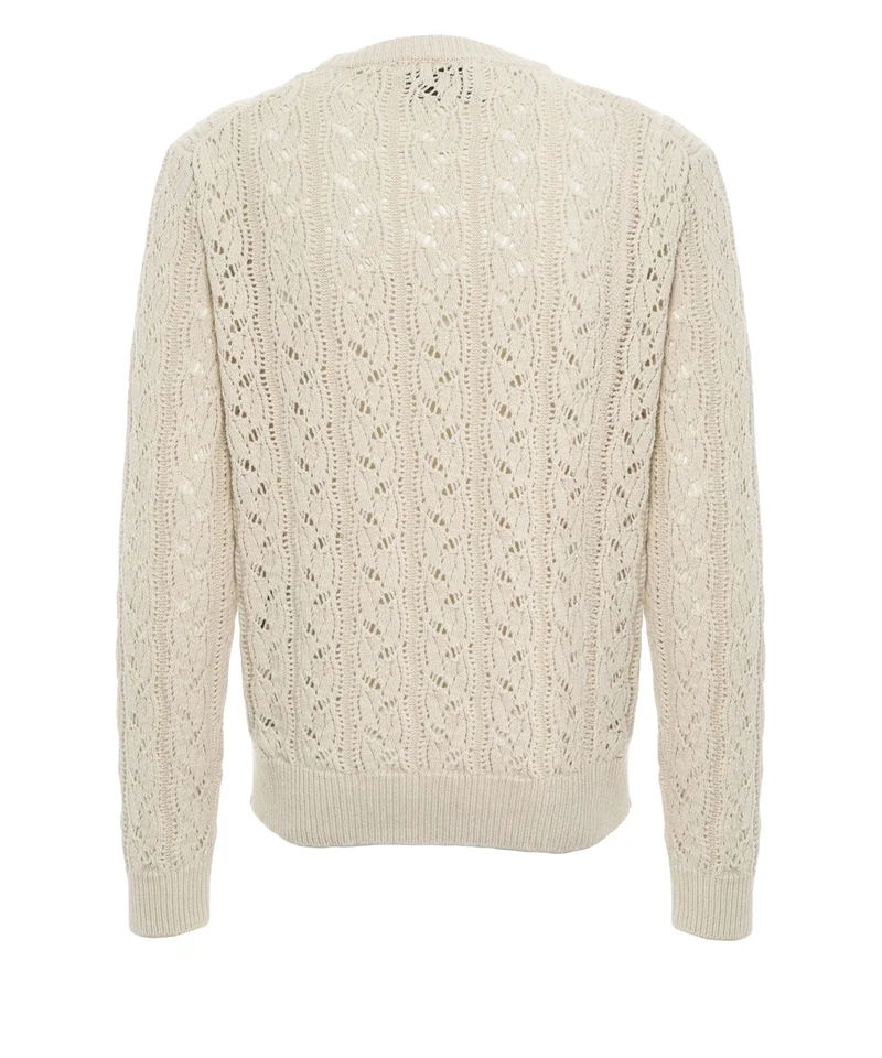 Maglione con lavorazione a trecce