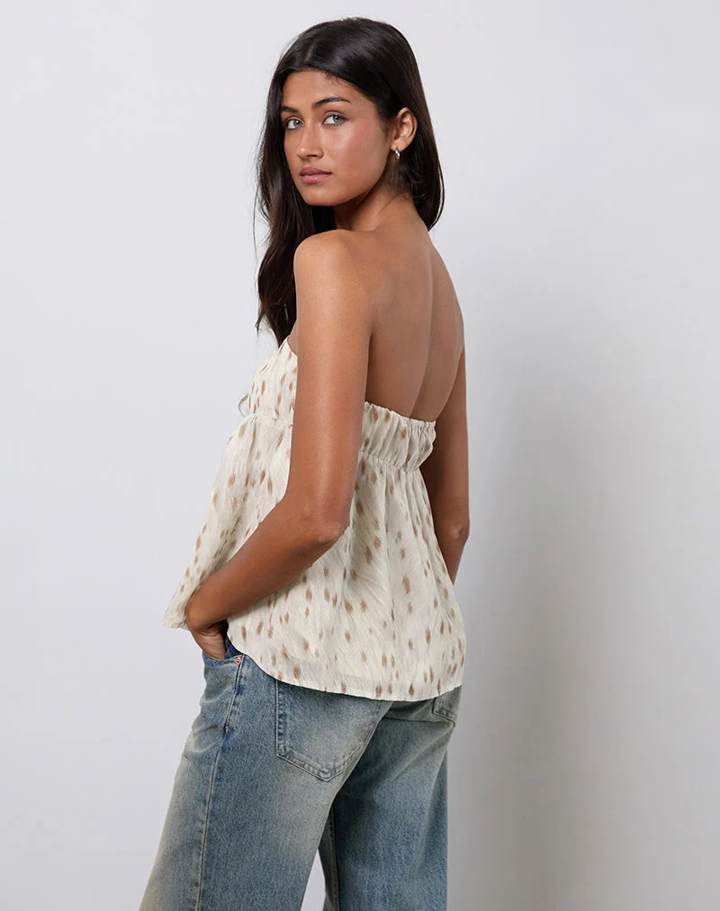 Setsuko Bandeau-Langarmshirt in Bambi Elfenbein