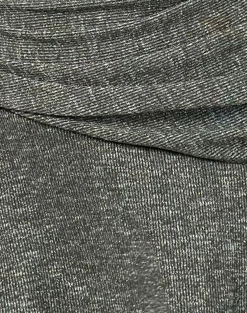 Yelena Neckholder-Minikleid aus Glitzerstrick in Khaki