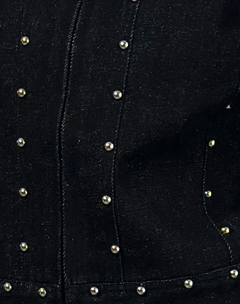 Ronira Jacke Chambray Nieten in Schwarz