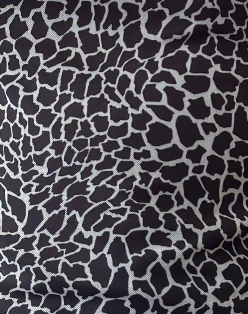 Jaridah Asymmetric Slouch Top in Giraffe Schwarz und Creme