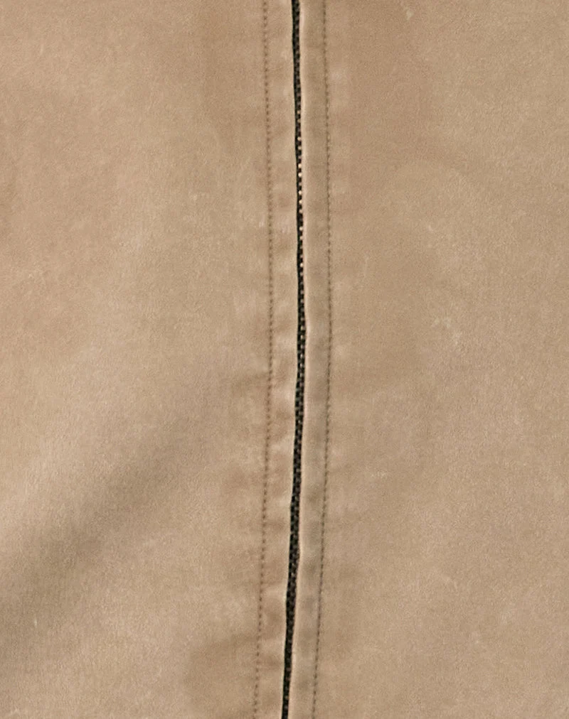 Catalin Jacke In getragenem PU Sand