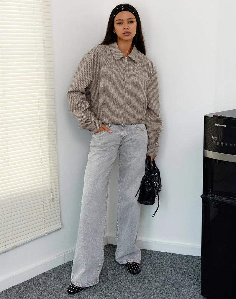 Carlo Cropped Jacket in Karo Braun