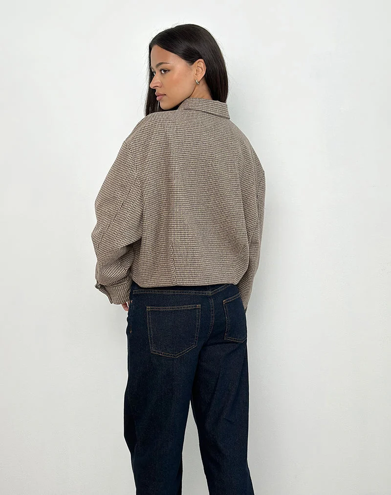 Carlo Cropped Jacket in Karo Braun