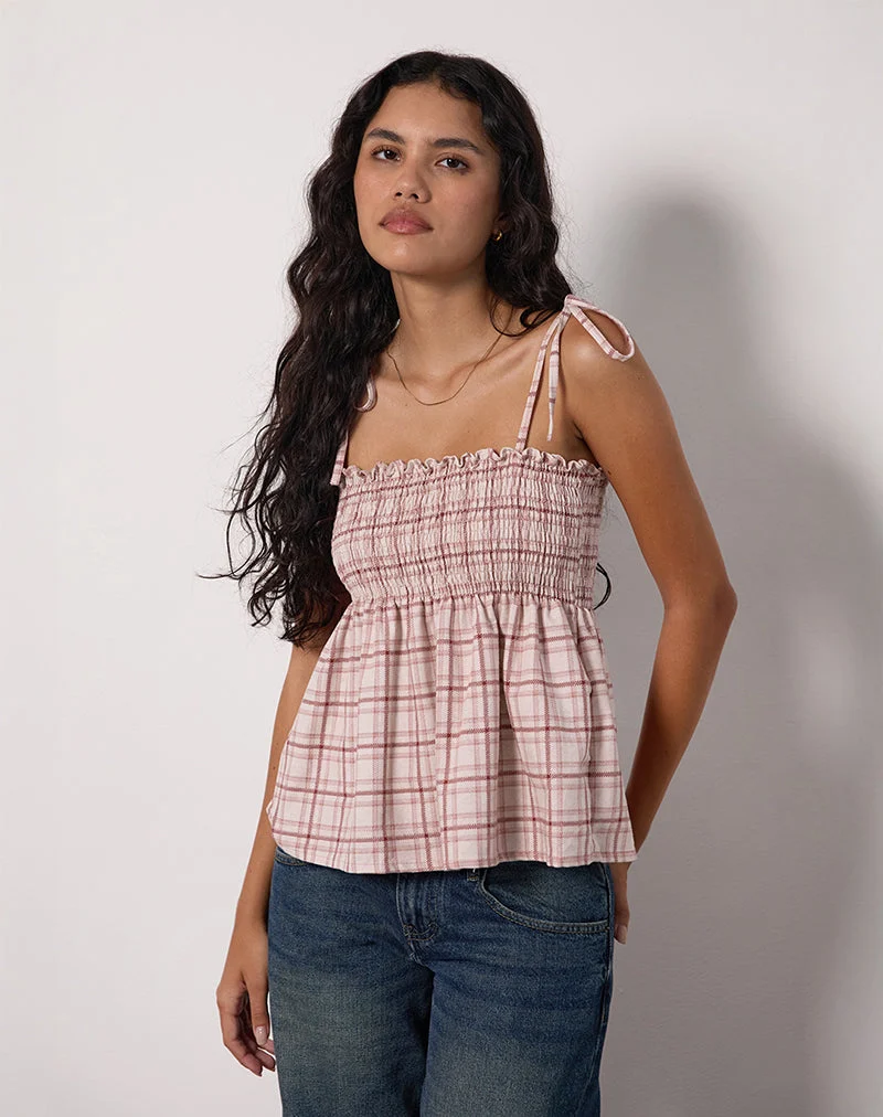 Zerah Top in Basic Schottenkaro Rosa