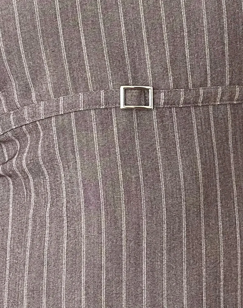 Vellura Minikleid mit Rollkragen in Taupe mit Nadelstreifen