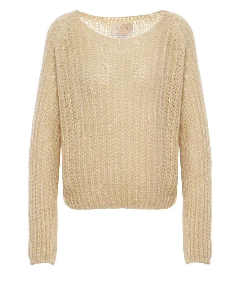Maglione con applicazione di paillettes