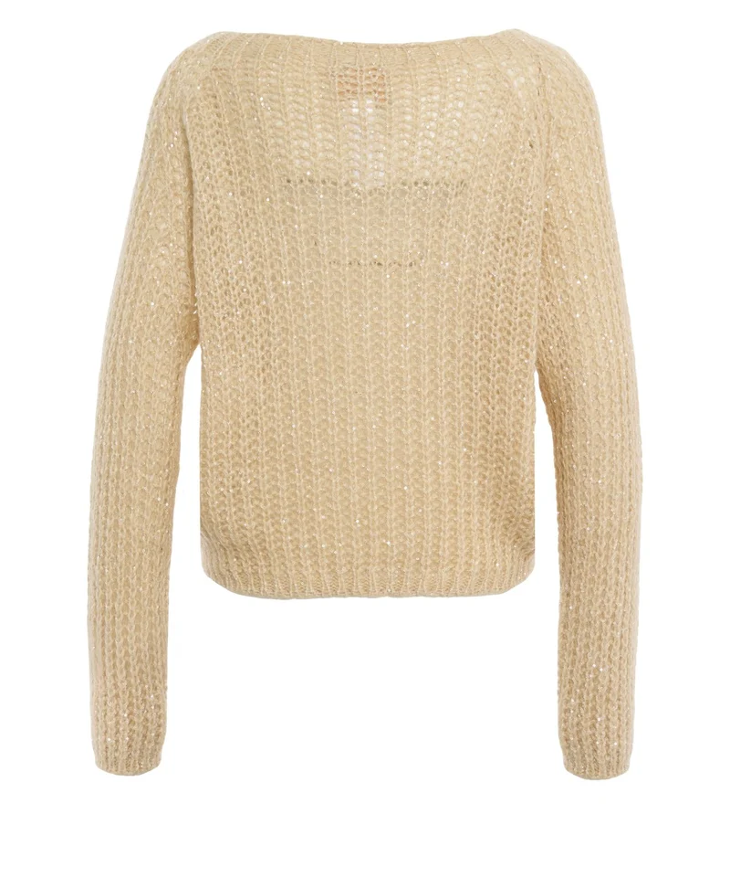 Maglione con applicazione di paillettes