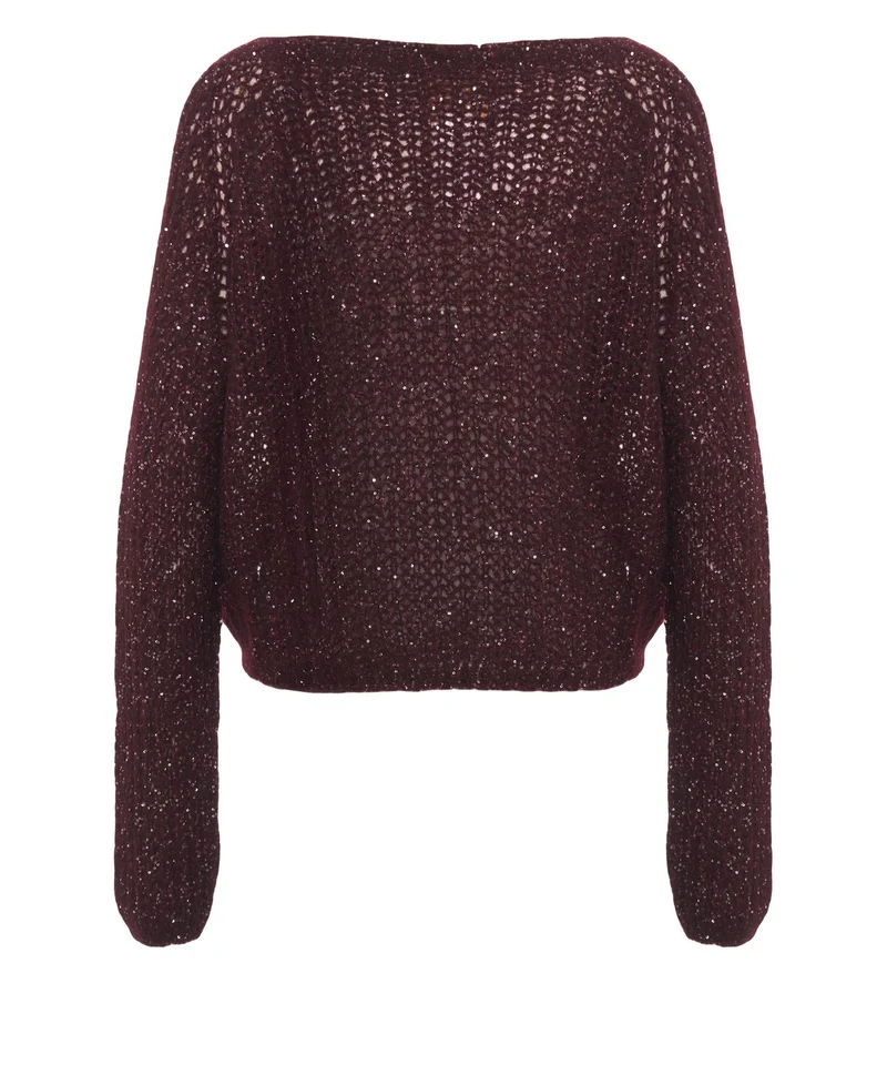 Maglione con applicazione di paillettes
