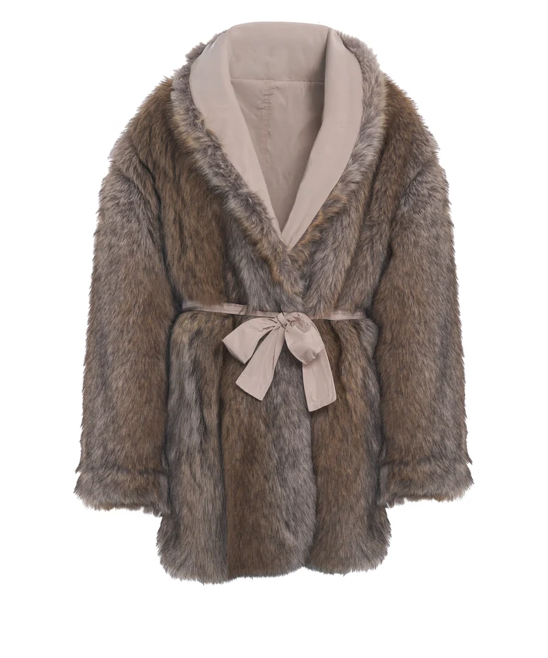 Cappotto con pelliccia sintetica
