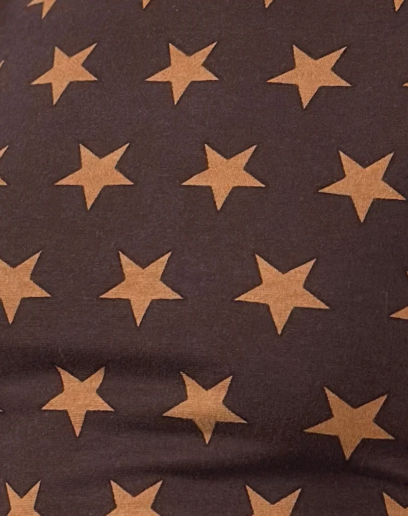 Haleen Top in Brown Star Stripe mit Bindung