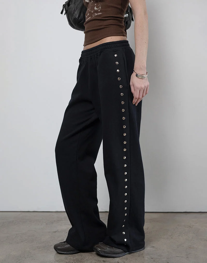 Lark Loose Fit Jogger in Schwarz mit Nieten