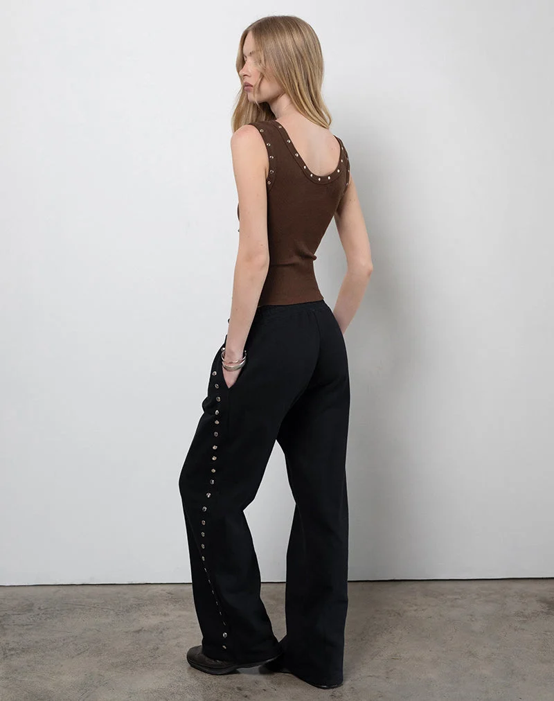 Lark Loose Fit Jogger in Schwarz mit Nieten