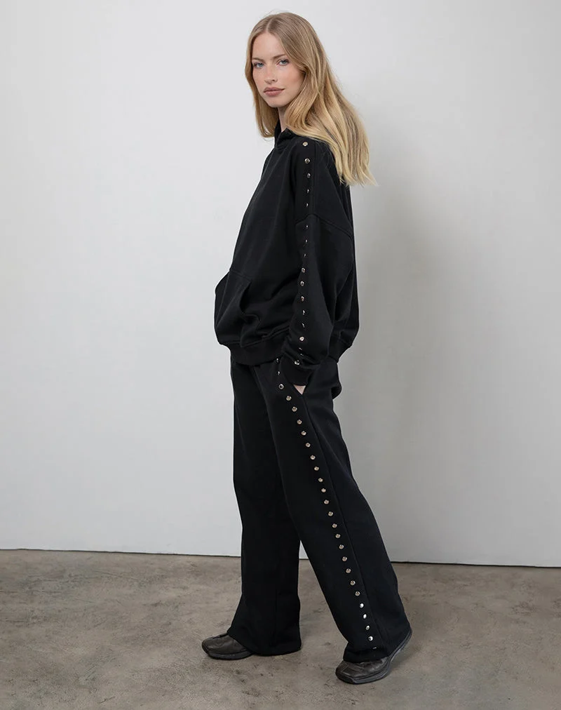 Lark Loose Fit Jogger in Schwarz mit Nieten
