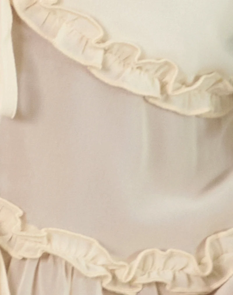 Raeya Tie Front Cami Top aus Chiffon Creme